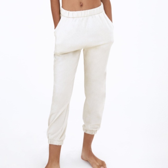 Zara Pants - Zara Ivory Tan Beige Jogger Cotton Pants sz S